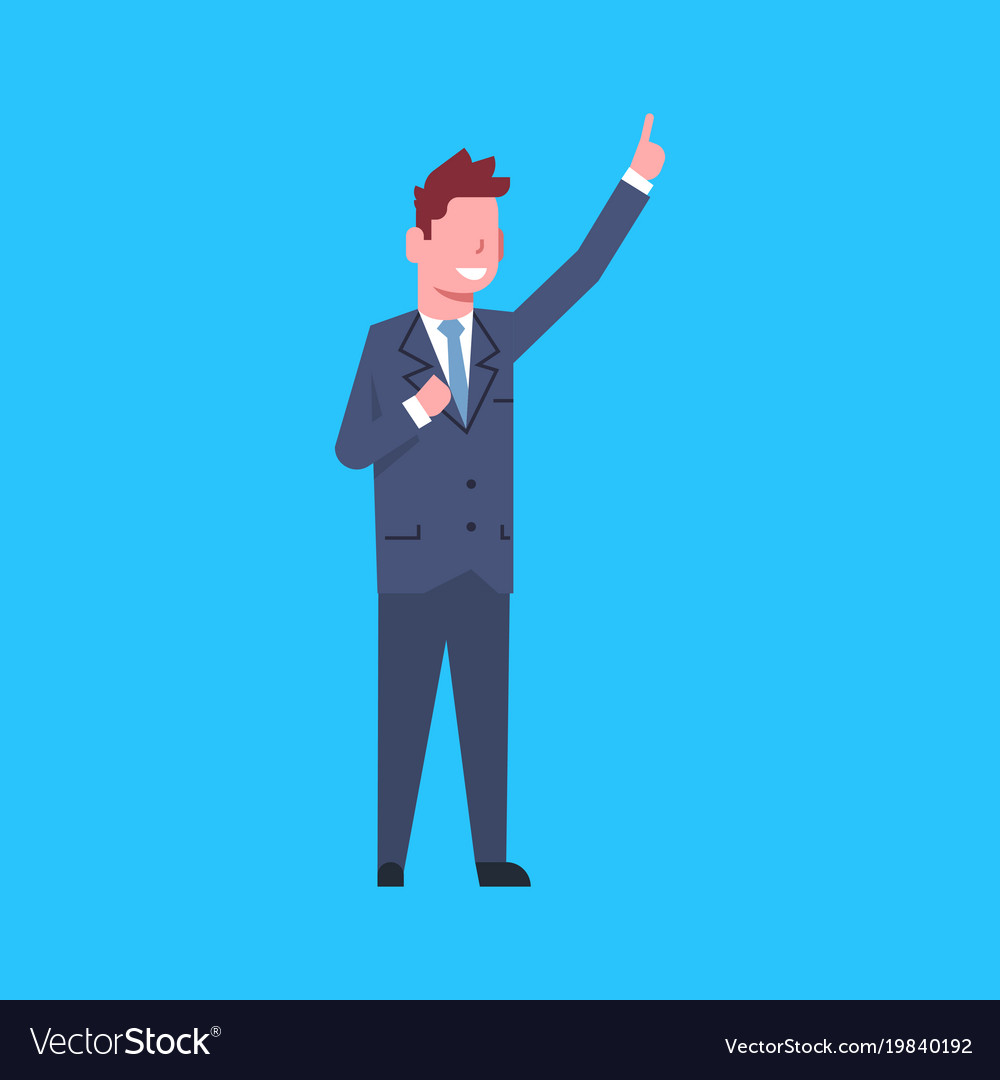 Business Man Point Finger Up Female Office Worker Vector Image