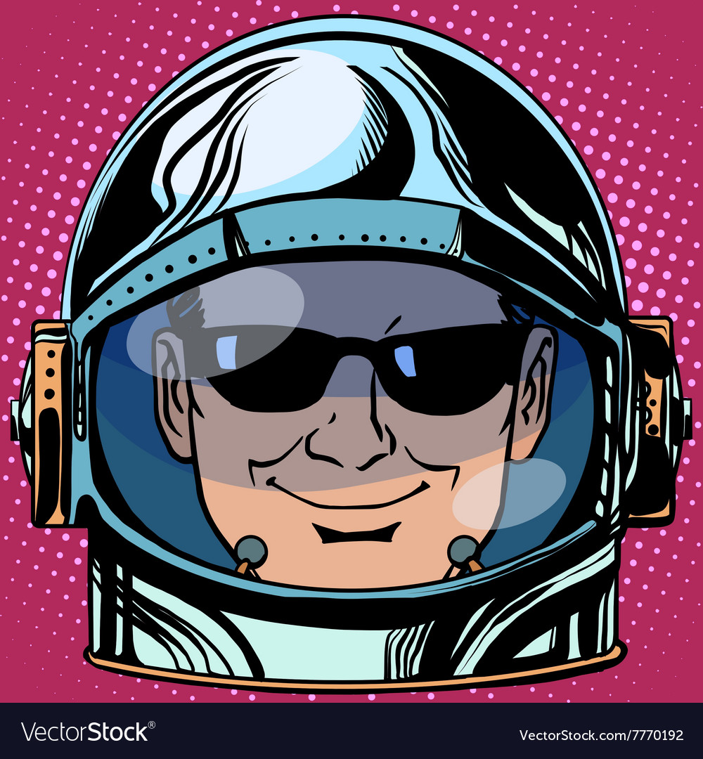 Emoticon spy emoji face man astronaut retro