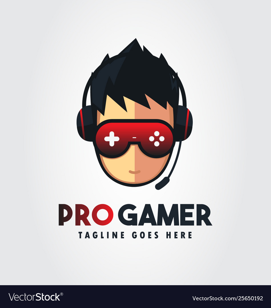 Pro Gamer - Gaming Logo Design Template Royalty Free Vector