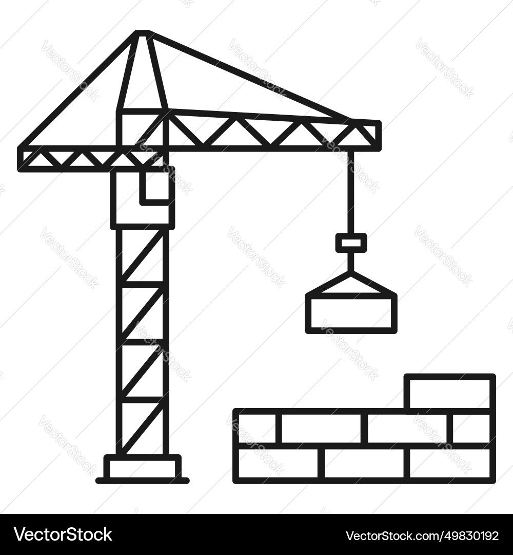 Tower crane icon build machine Royalty Free Vector Image
