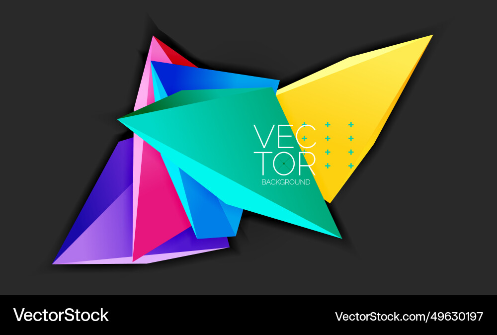 3d triangles geometric abstract background Vector Image