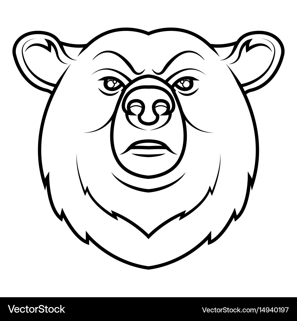 A bear head logo Royalty Free Vector Image - VectorStock