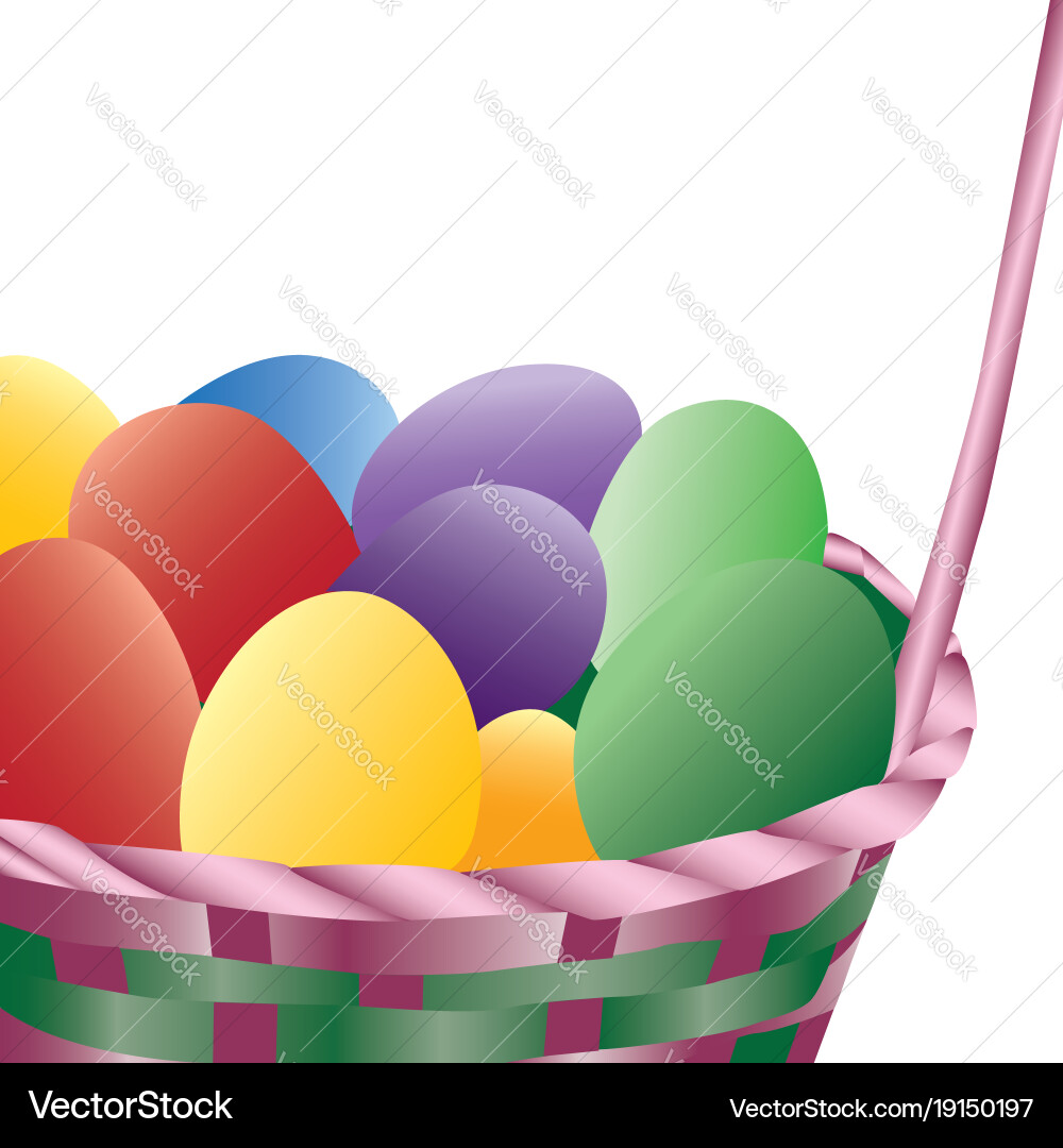 Basket easter eggs Royalty Free Vector Image - VectorStock
