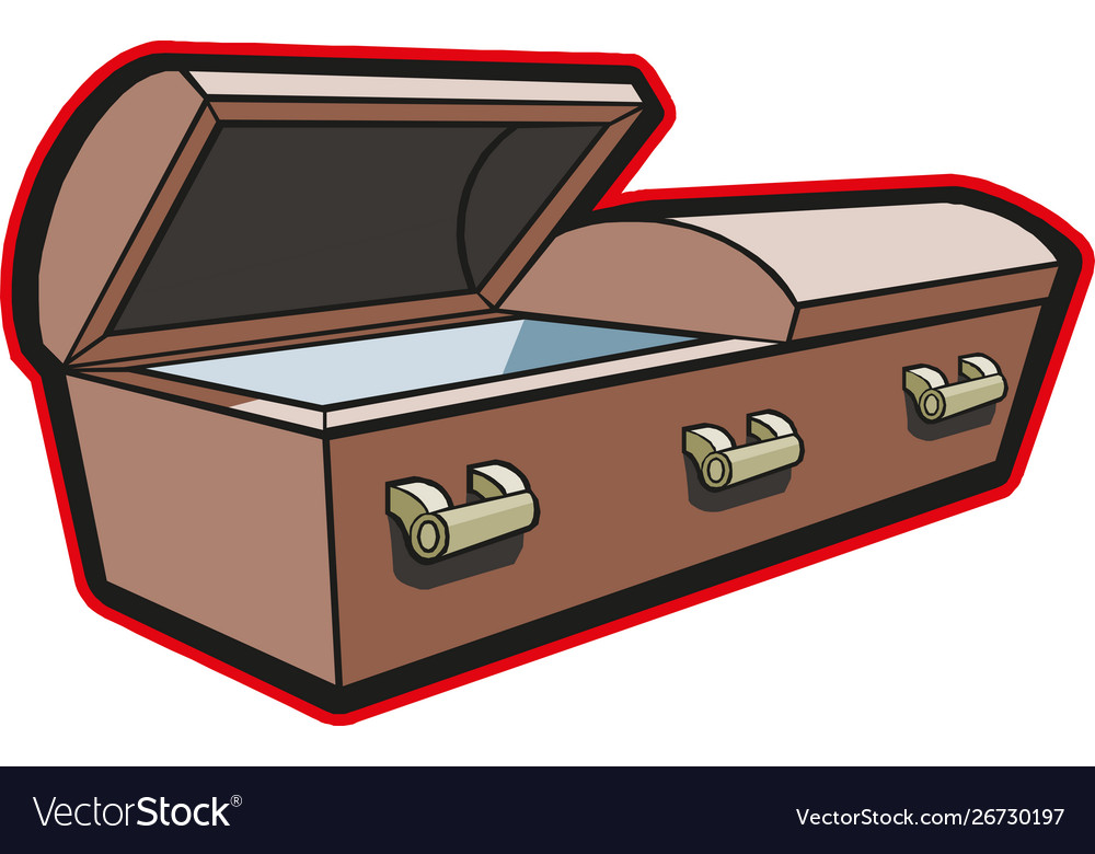 Coffin wood design template Royalty Free Vector Image