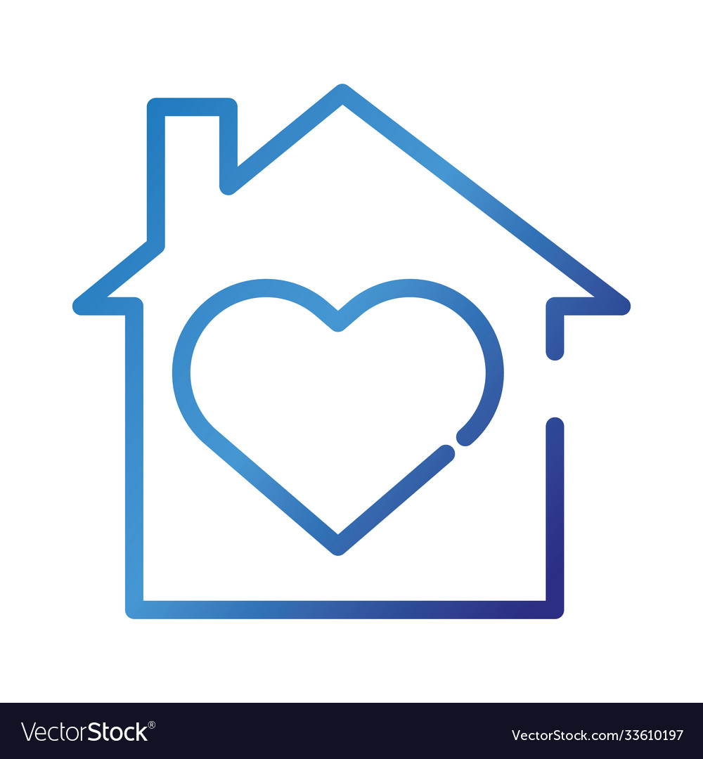 Heart love symbol in house gradient style icon Vector Image