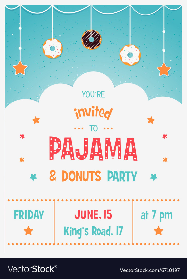 Pajama Party Invitation Template Card Template