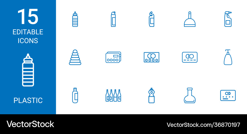Plastic icons Royalty Free Vector Image - VectorStock