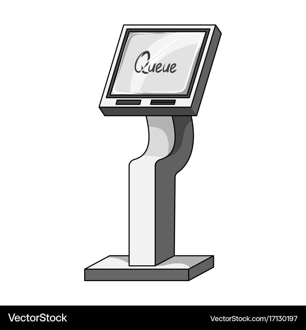 Queue access terminal terminals single icon in Vector Image