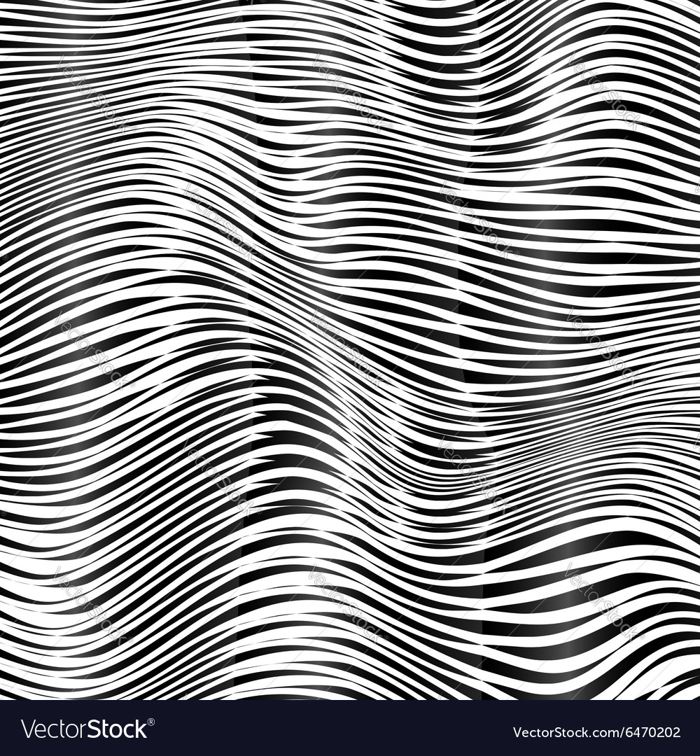 Abstract Black And White Stripes Waves Background Vector Image