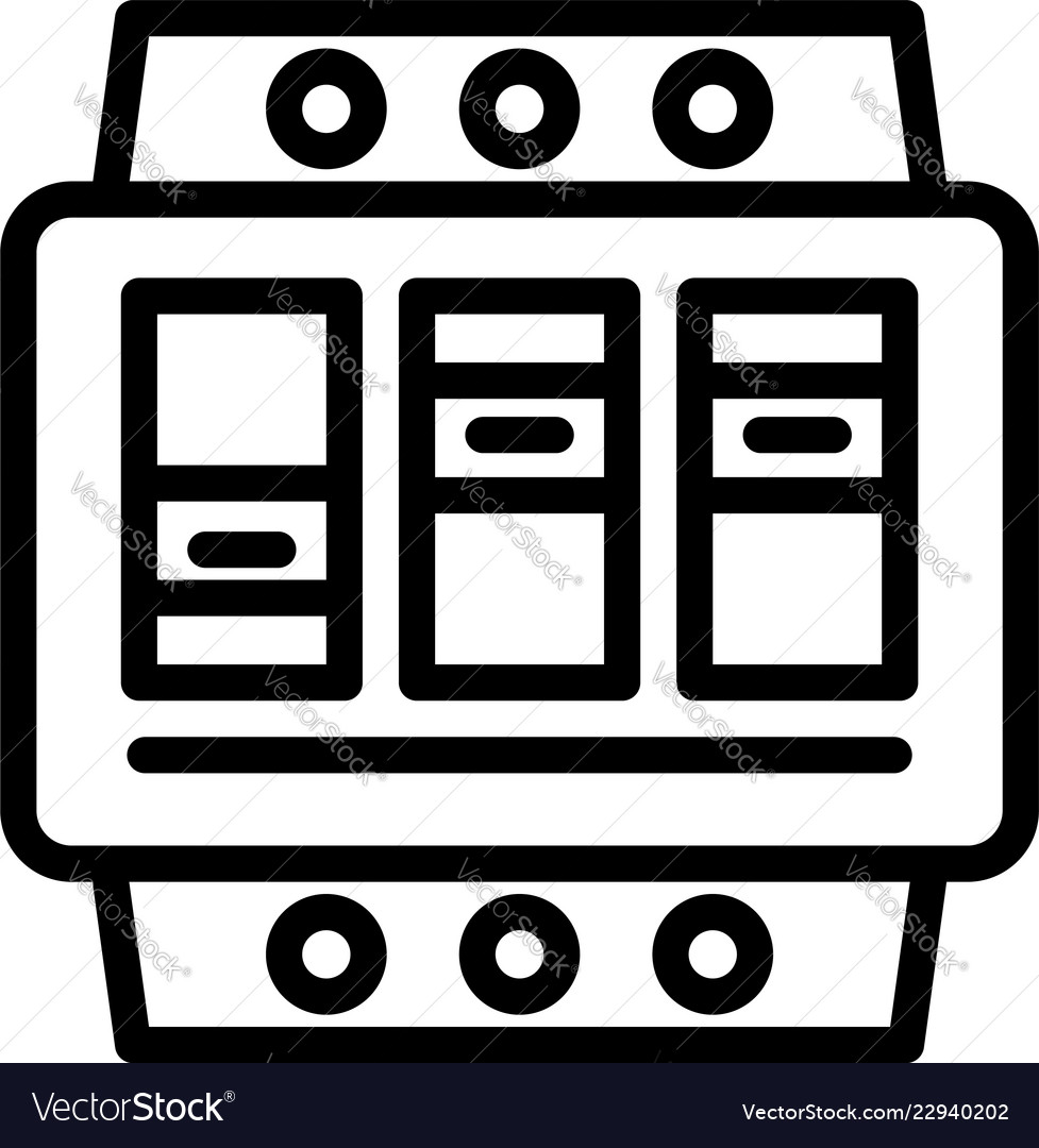Electric Switchboard Icon Outline Style Royalty Free Vector