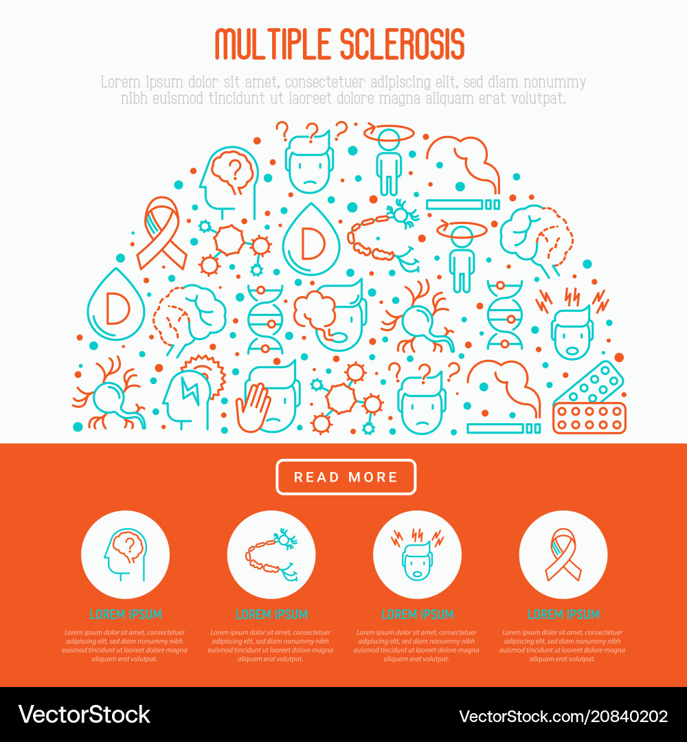 Multiple sclerosis concept in half circle Vector Image