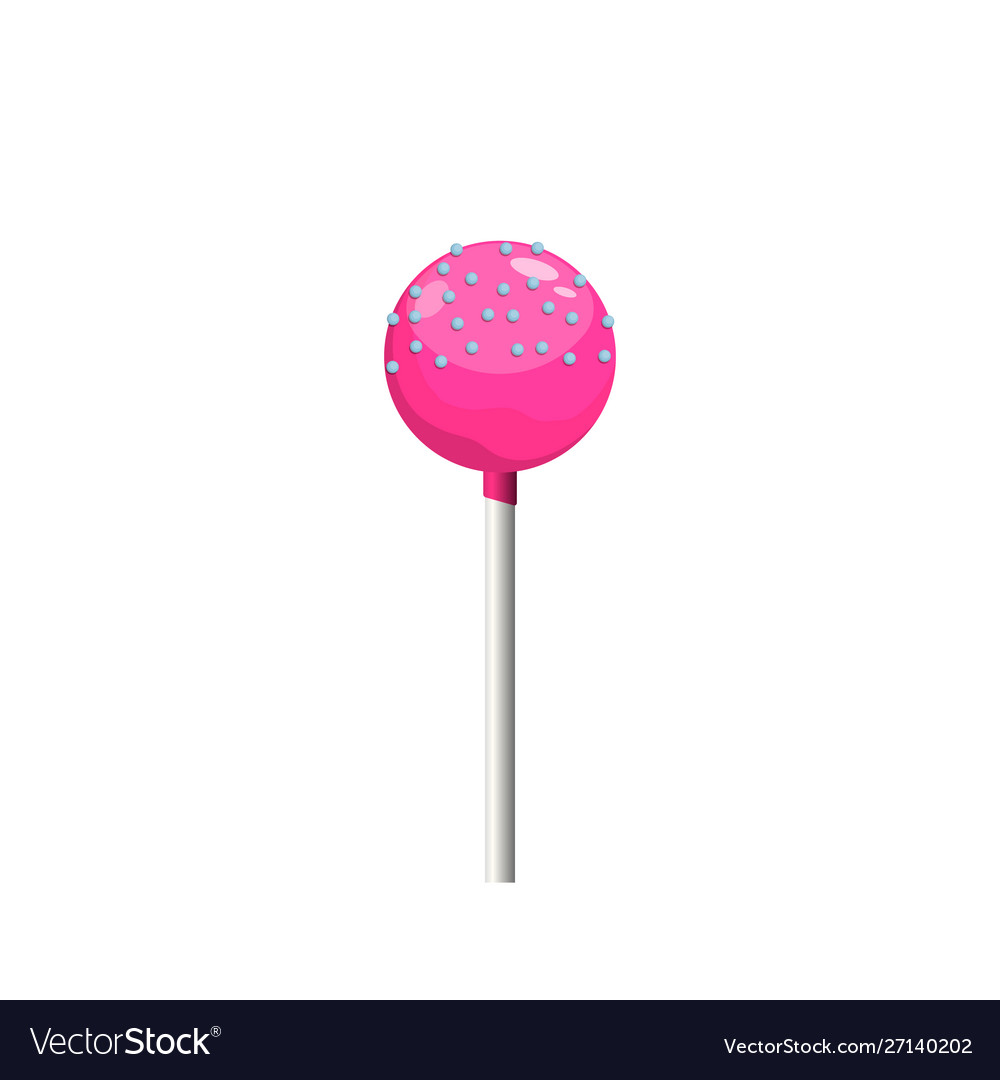 Pink Lollipop On White Background Isolated Image Vector Image