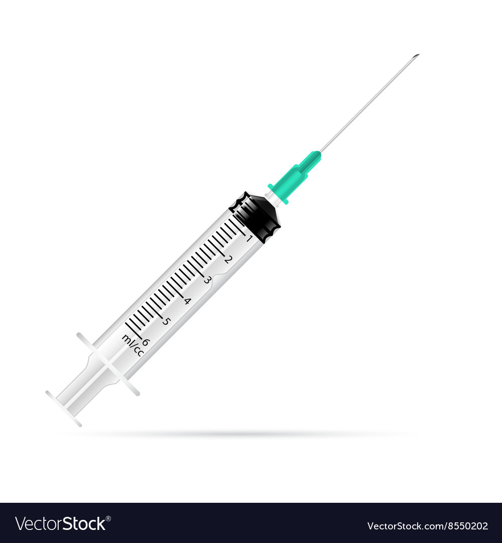 Realistic 3d Empty Plastic Medical Syringe Vector Image