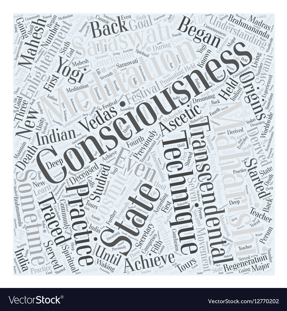 Transcendental Meditation Word Cloud Concept Vector Image
