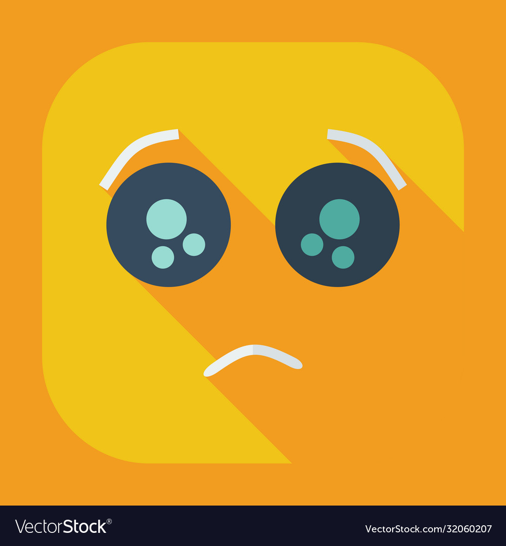 Flat modern design with shadow icons sad smiley