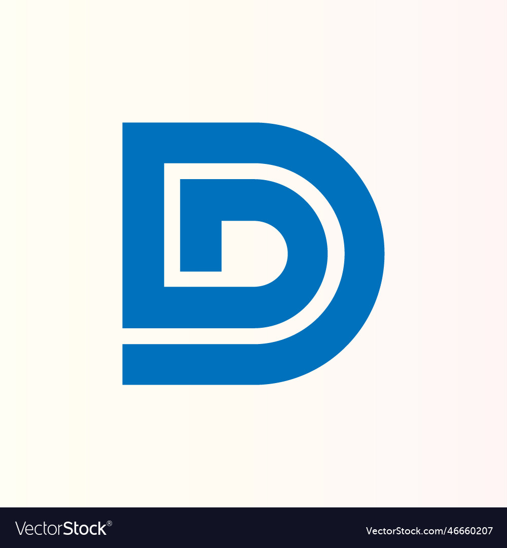Initial letter d blue logo icon Royalty Free Vector Image