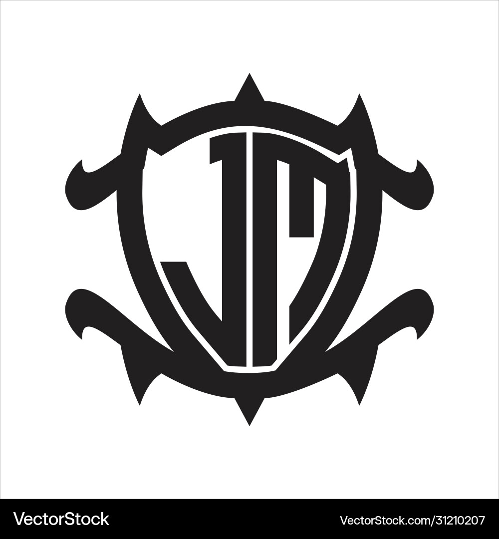 Jm logo monogram isolated with frame shield shape Vector Image