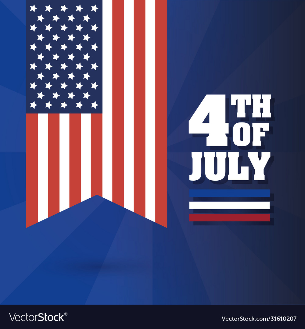 Usa flag banner 4th july design Royalty Free Vector Image