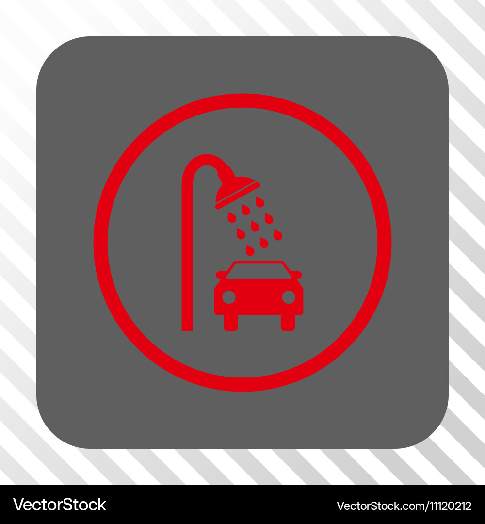 Car shower rounded square button Royalty Free Vector Image