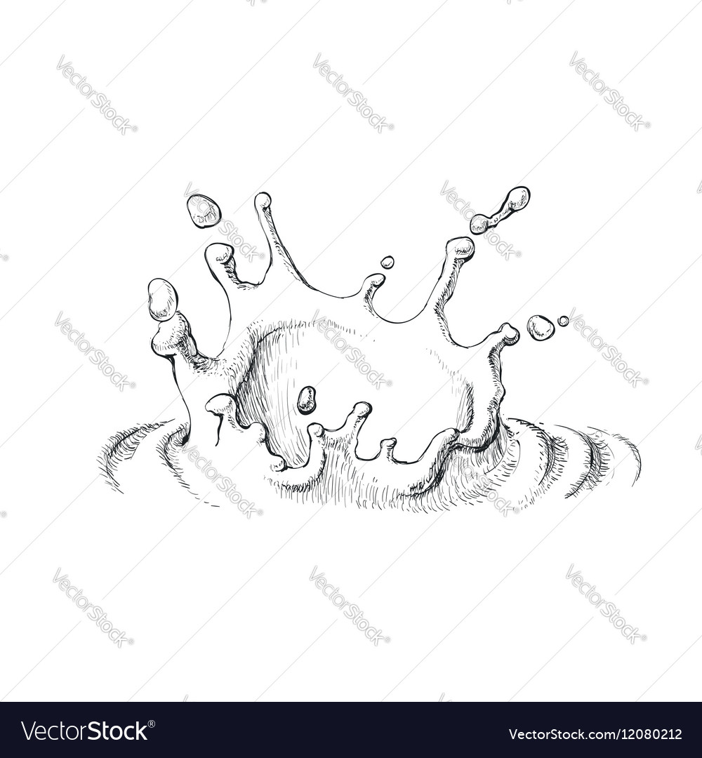 Hand Drawn Water Splash Royalty Free Vector Image