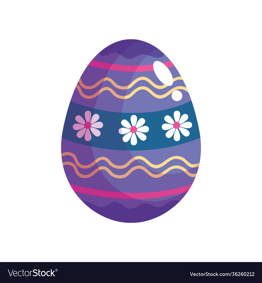 Happy easter celebration purple egg painted Vector Image