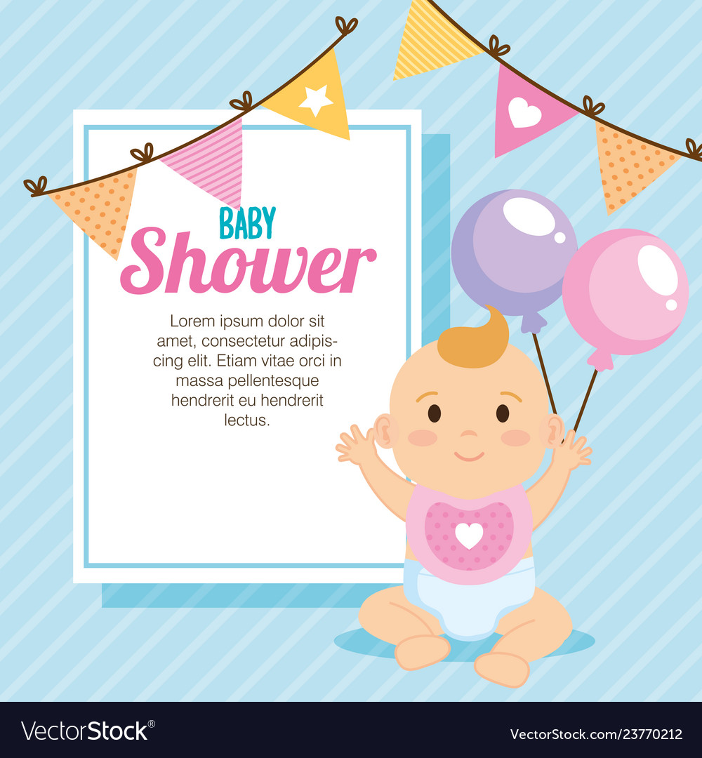 Little baby shower card Royalty Free Vector Image