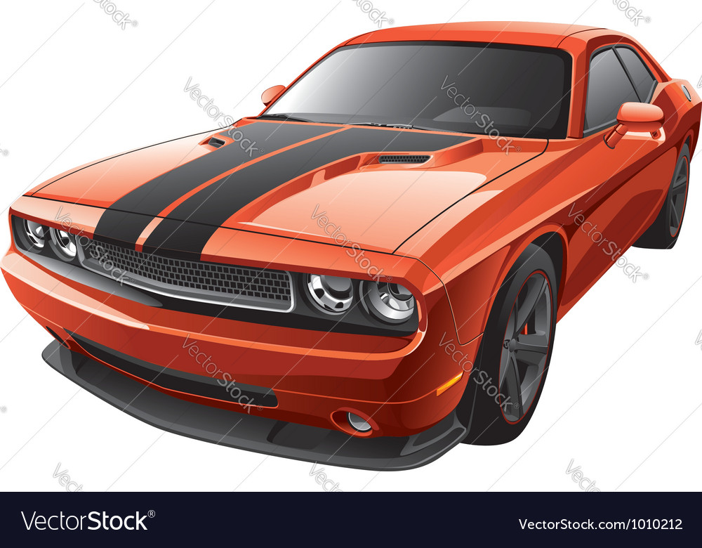 Orange muscle car Royalty Free Vector Image - VectorStock