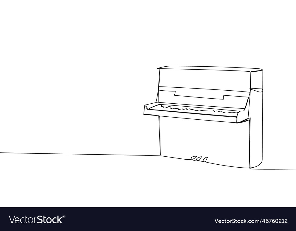 Piano one line art continuous line drawing Vector Image