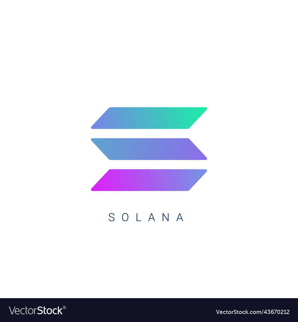 Solana logo coin icon isolated Royalty Free Vector Image