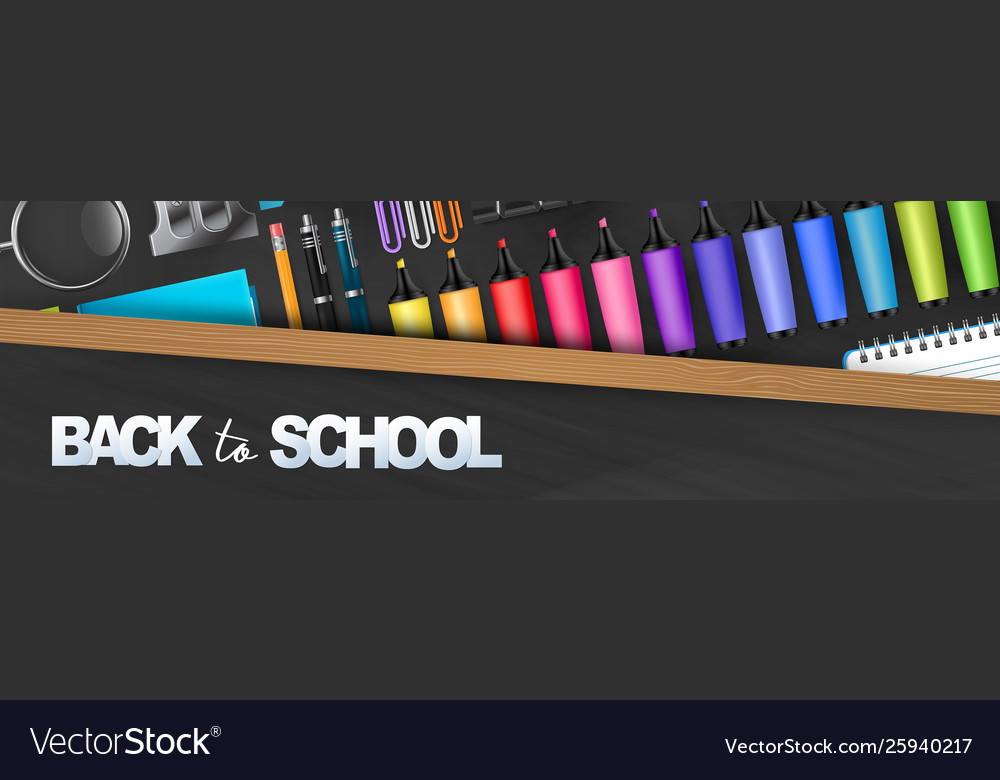 Back To School Banner Blackboard With A Frame Vector Image