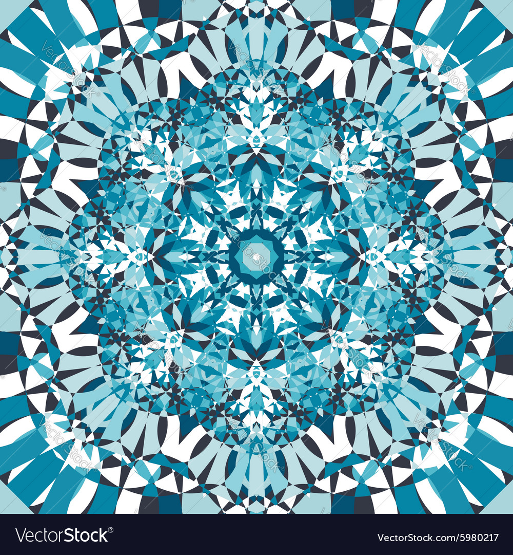 Blue circular kaleidoscope pattern