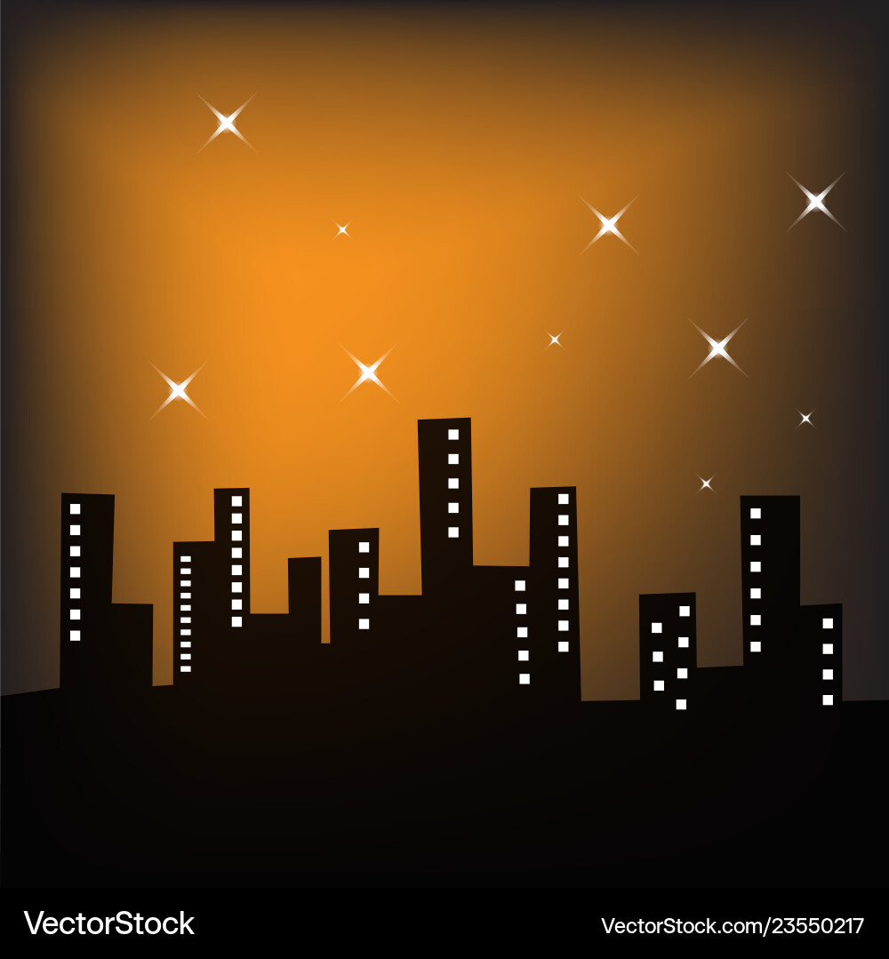City landscape at night Royalty Free Vector Image