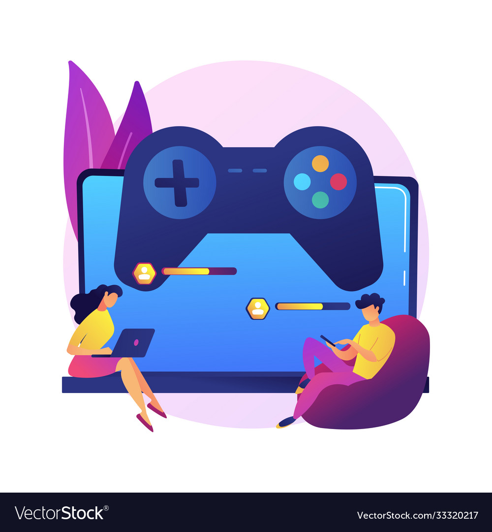 Crossplatform play abstract concept Royalty Free Vector