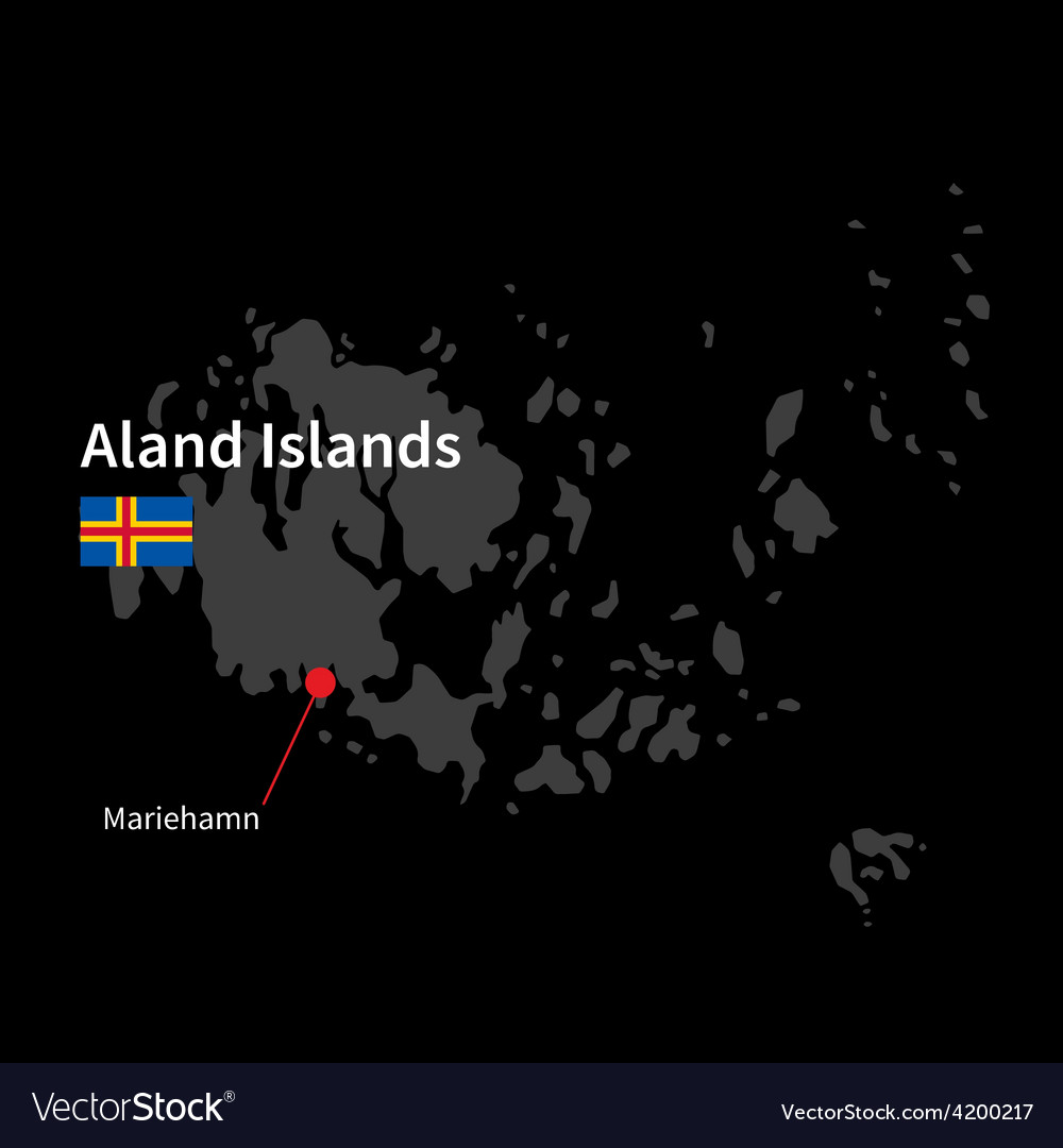 Detailed map of aland islands and capital city Vector Image