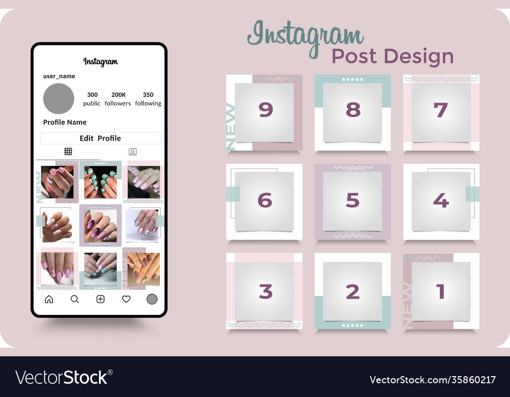 editable-template-for-instagram-posts-royalty-free-vector