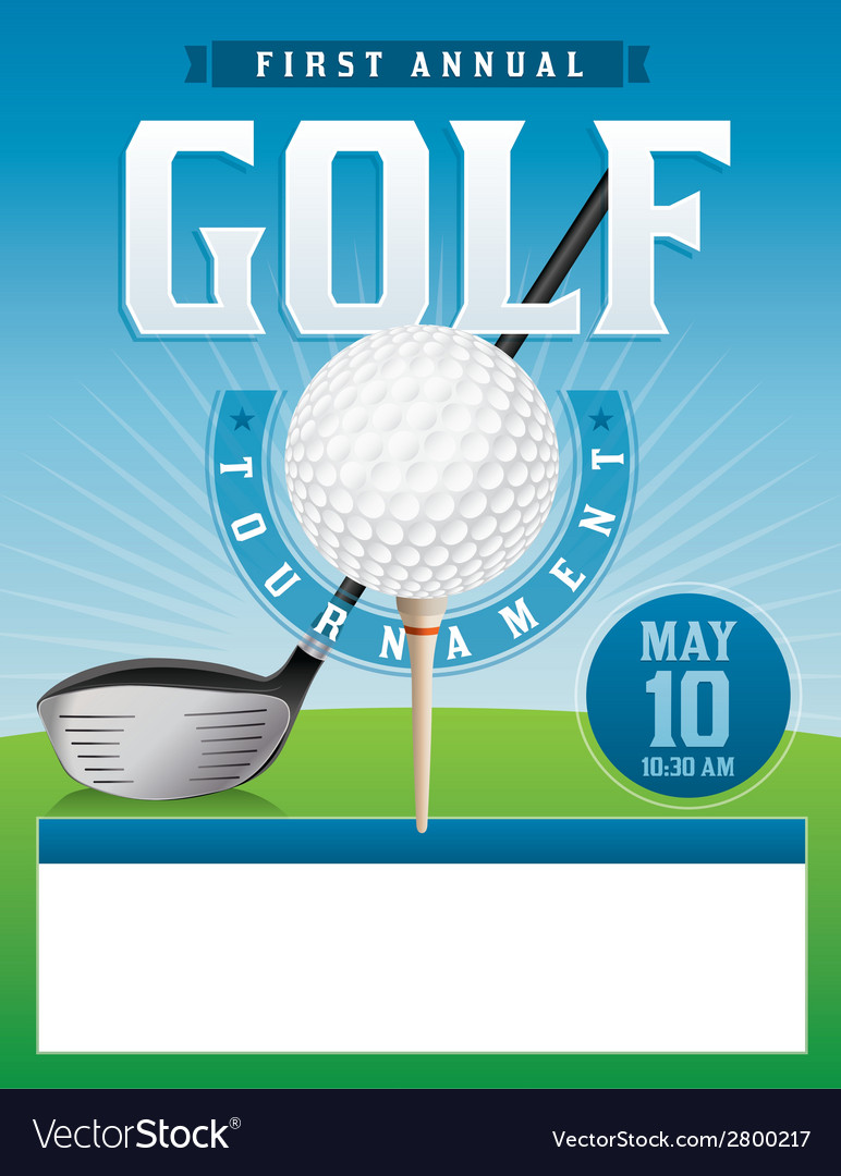 Golf tournament flyer Royalty Free Vector Image