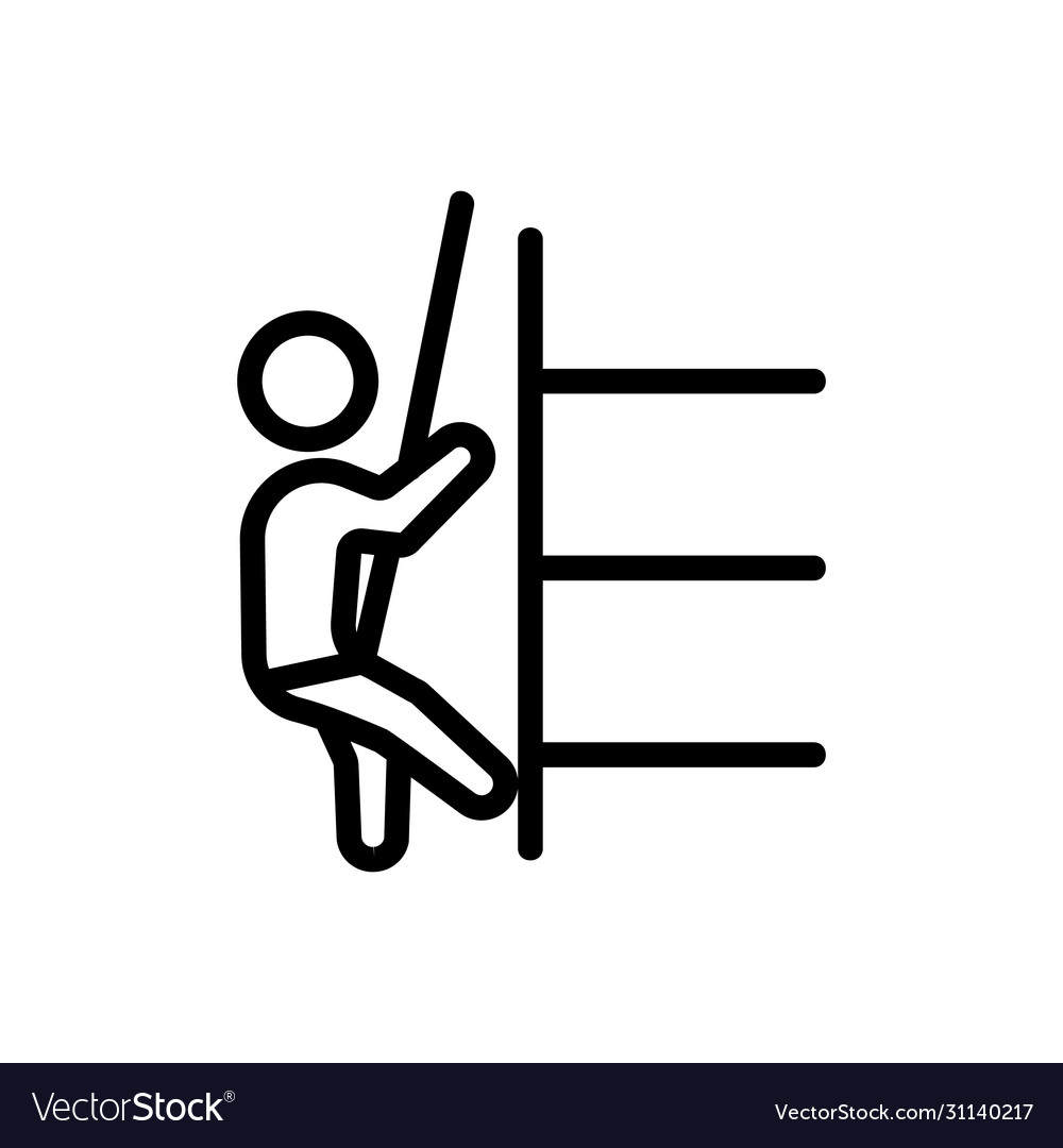 Man climbs with wall insurance icon outline Vector Image