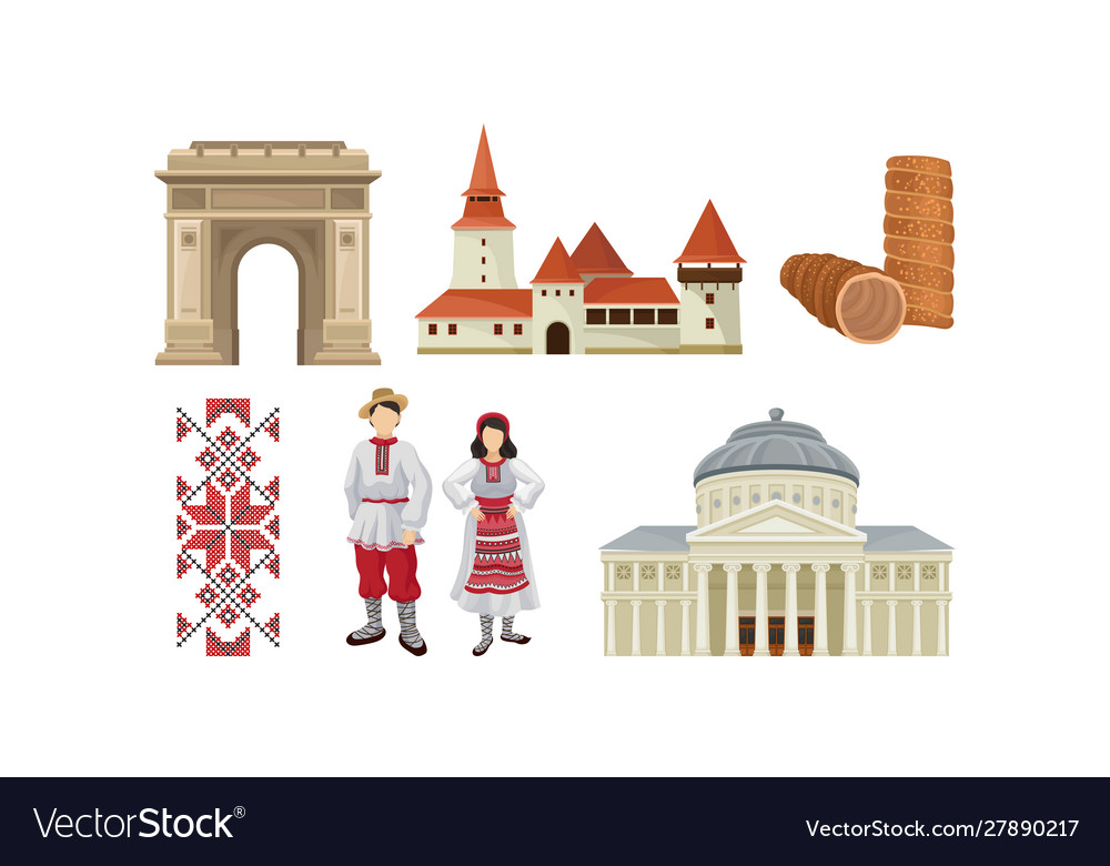 National food architecture and culture romania Vector Image