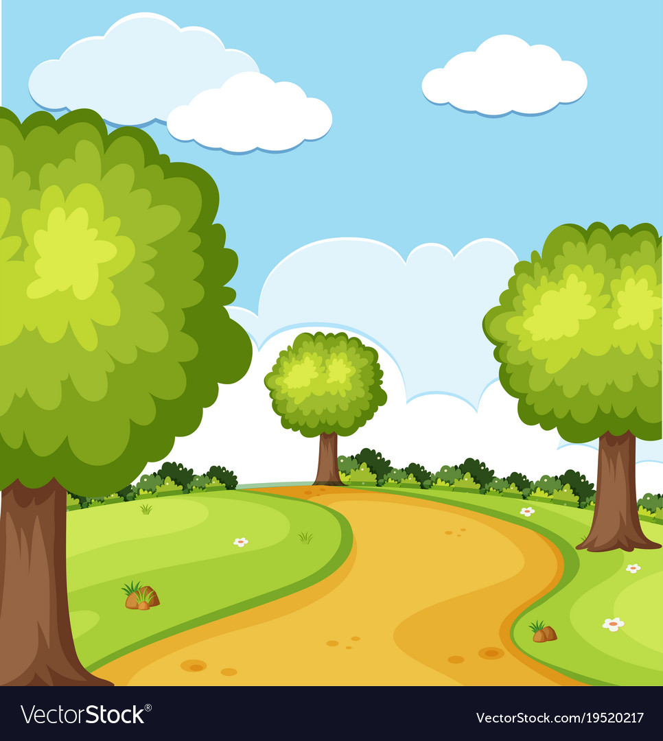 Nature scene with trees in the park Royalty Free Vector