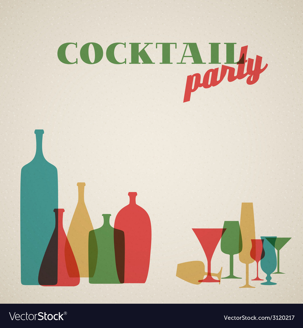 Retro cocktail party invitation card Royalty Free Vector