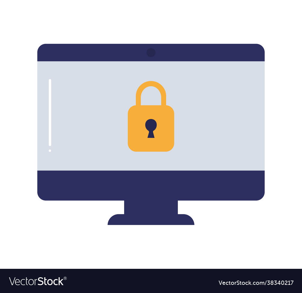 Screen with a padlock Royalty Free Vector Image