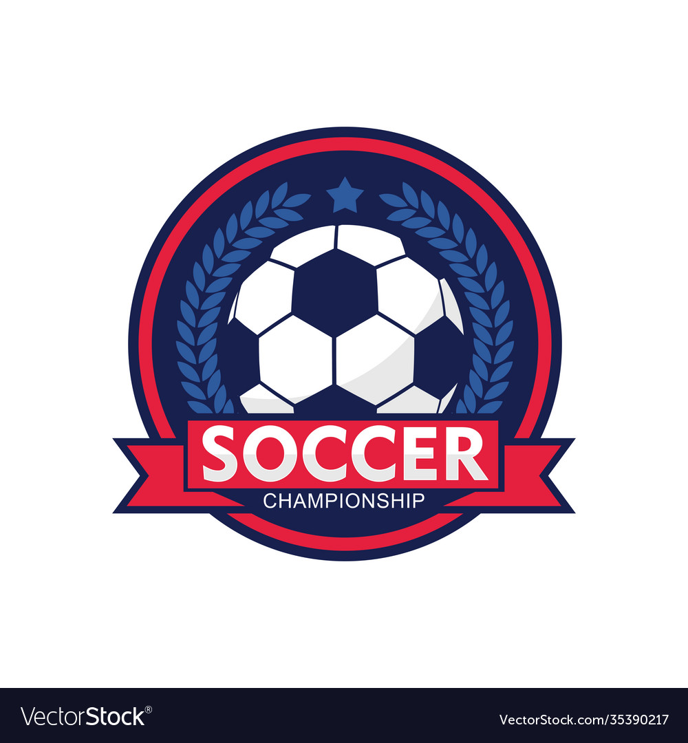 Soccer championship logo Royalty Free Vector Image