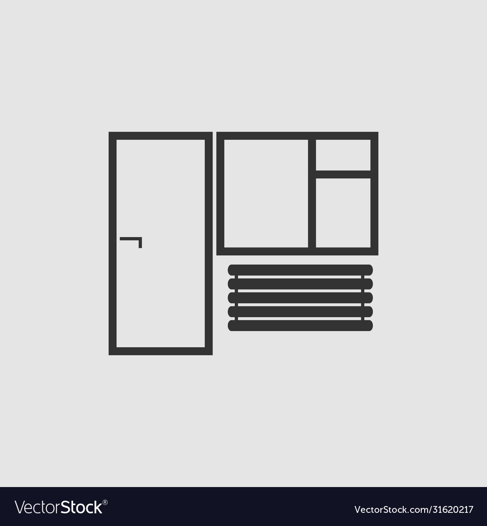 Window and door icon flat