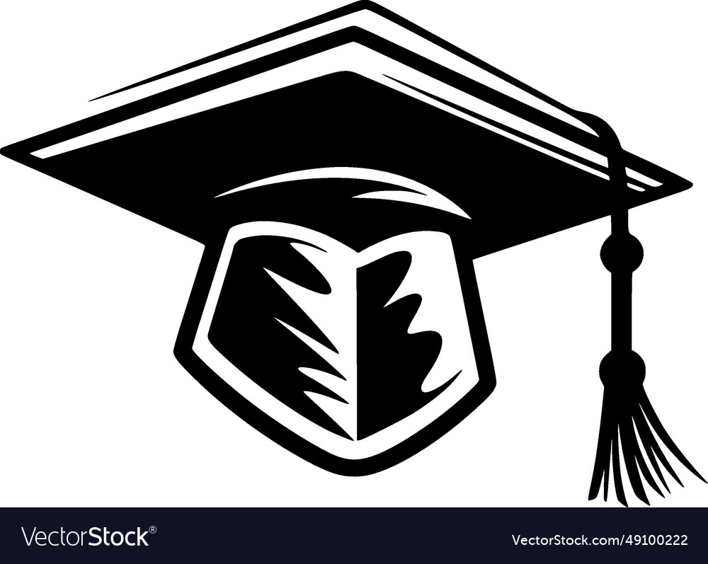 Graduation - black and white isolated icon Vector Image