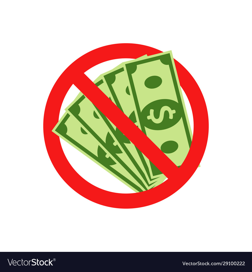 No Cash Icon Flat Design Royalty Free Vector Image