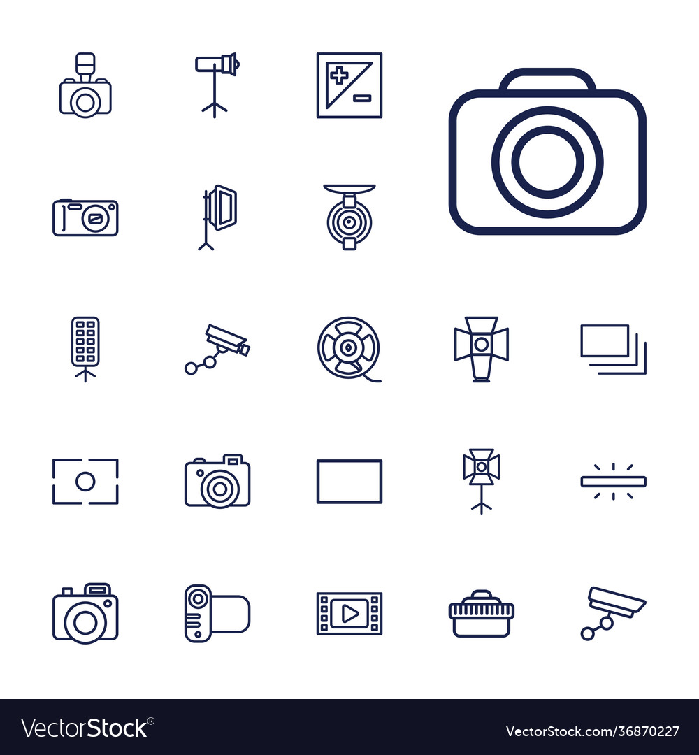 22 camera icons Royalty Free Vector Image - VectorStock