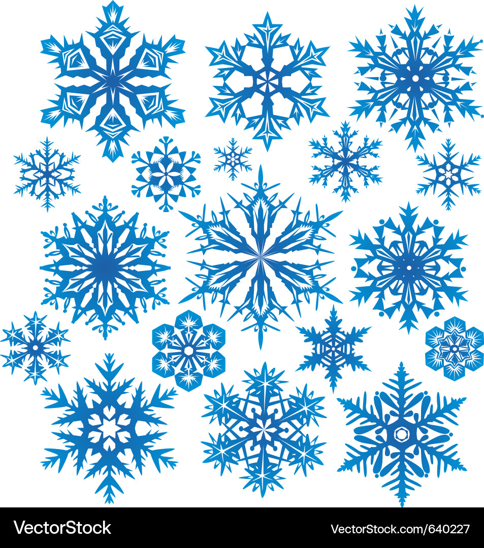 Set snowflakes Royalty Free Vector Image - VectorStock