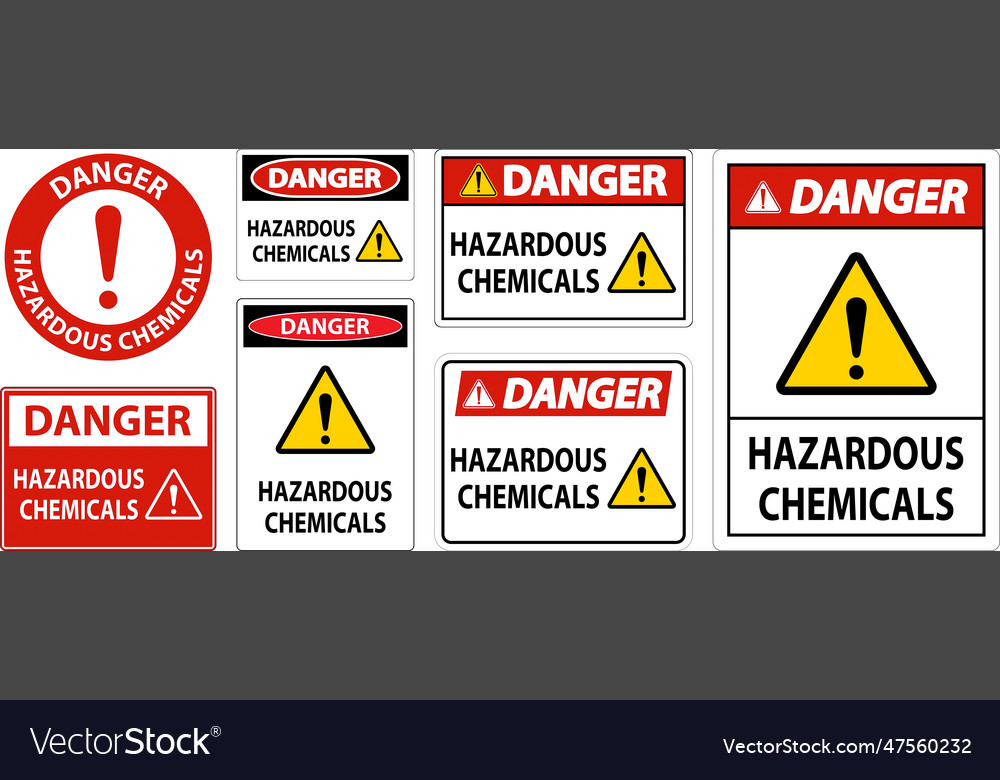 Danger hazardous chemicals sign on white Vector Image