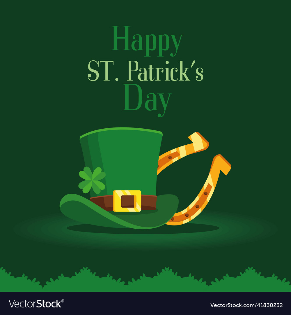 Saint patricks tophat and horseshoe Royalty Free Vector