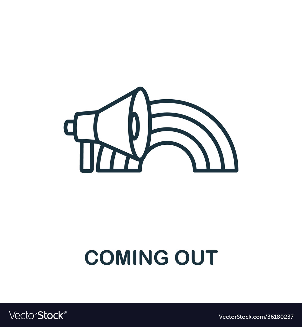 Coming out icon from lgbt collection simple line Vector Image